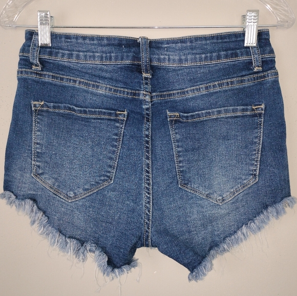 KanCan Natalie High Rise Fray Hem Cutoff Denim Shorts Sz. 7/27 - Picture 6 of 9